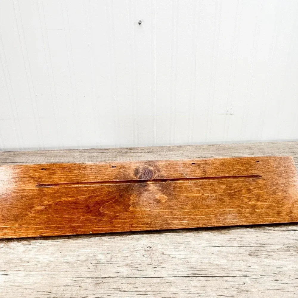 Mid-Century Modern Wood Curio Shelf - Small Vintage Trinket Display
